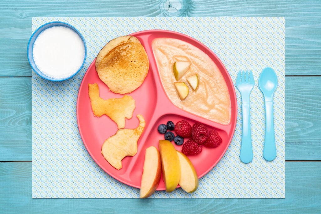 assiette bébé personnalisé en bleu