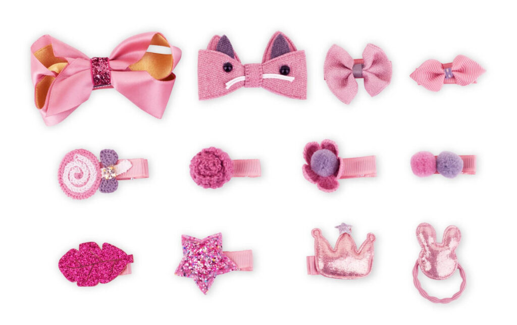 barrettes bébé anti glisse de couleur rose
